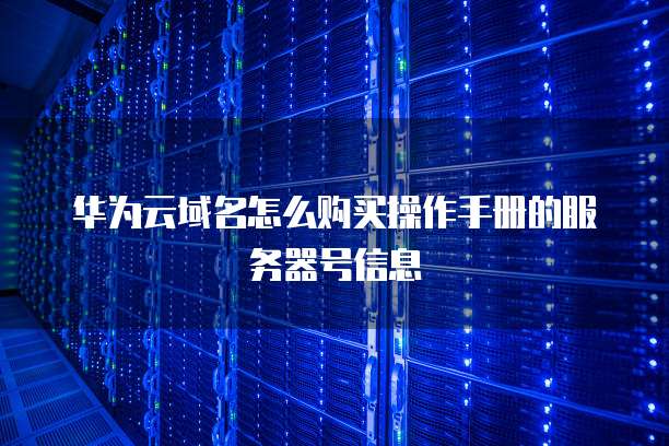 华为云域名怎么购买操作手册的服务器号信息