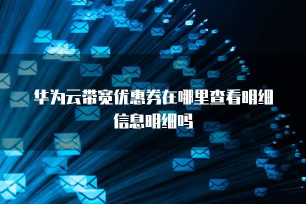 华为云带宽优惠券在哪里查看明细信息明细吗