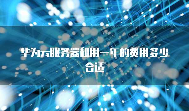 华为云服务器租用一年的费用多少合适
