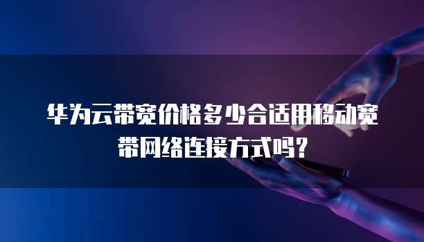 华为云带宽价格多少合适用移动宽带网络连接方式吗?