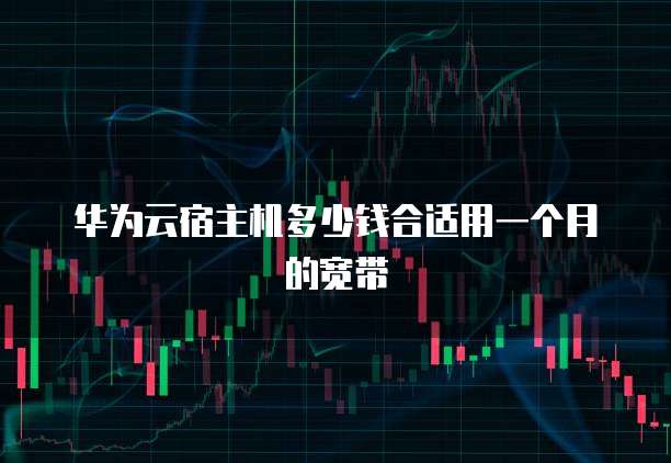 华为云宿主机多少钱合适用一个月的宽带