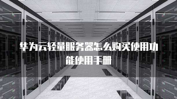 华为云轻量服务器怎么购买使用功能使用手册