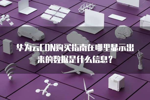 华为云CDN购买指南在哪里显示出来的数据是什么信息?