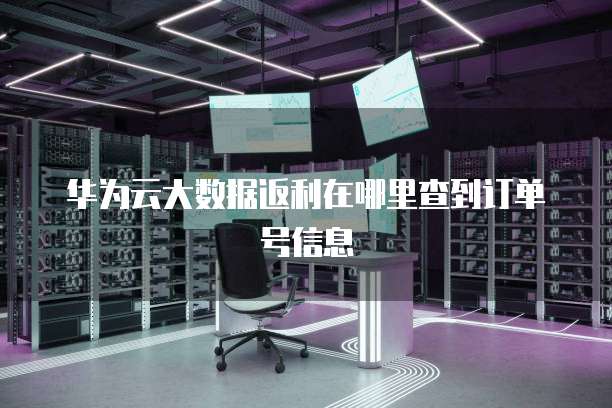 华为云大数据返利在哪里查到订单号信息