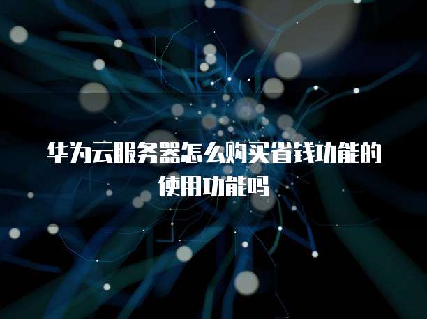 华为云服务器怎么购买省钱功能的使用功能吗