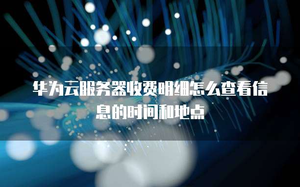 华为云服务器收费明细怎么查看信息的时间和地点