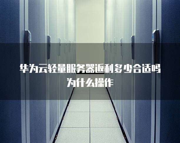 华为云轻量服务器返利多少合适吗为什么操作