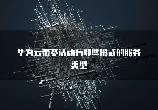 华为云带宽活动有哪些形式的服务类型