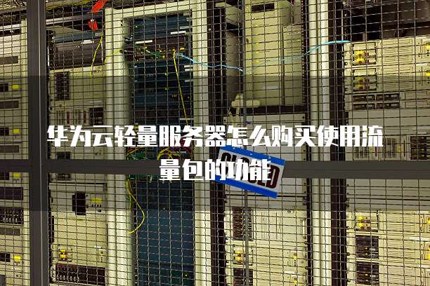 华为云轻量服务器怎么购买使用流量包的功能