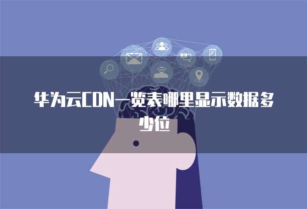 华为云CDN一览表哪里显示数据多少位
