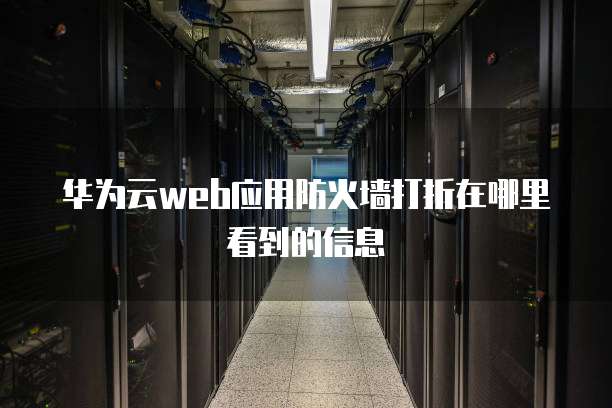 华为云web应用防火墙打折在哪里看到的信息