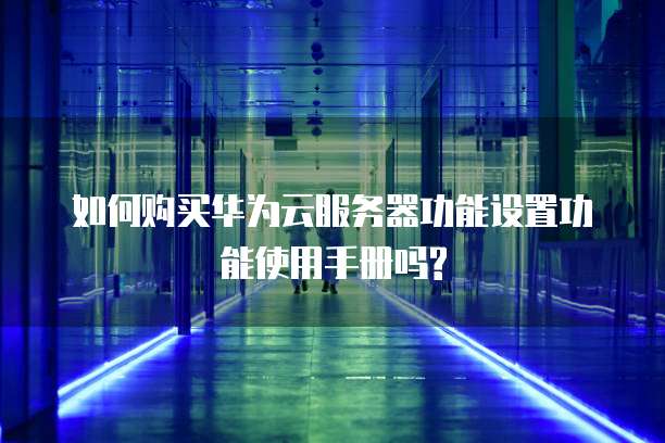 如何购买华为云服务器功能设置功能使用手册吗?