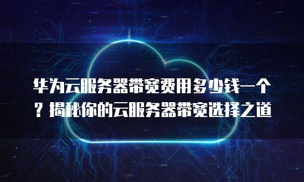 华为云服务器带宽费用多少钱一个?揭秘你的云服务器带宽选择之道