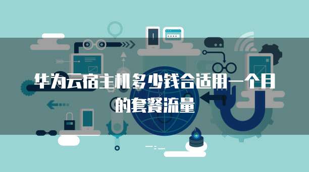 华为云宿主机多少钱合适用一个月的套餐流量