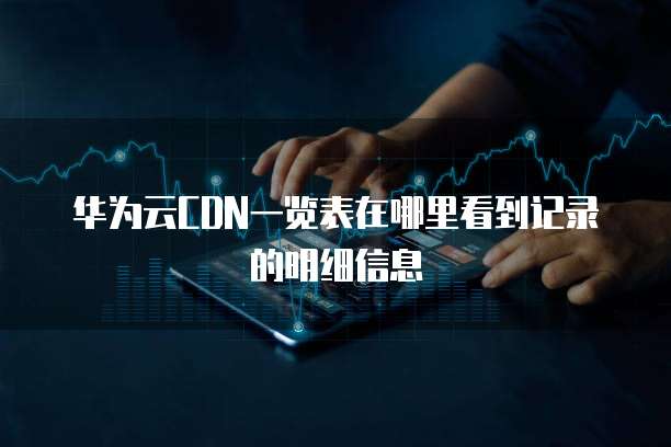 华为云CDN一览表在哪里看到记录的明细信息