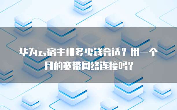 华为云宿主机多少钱合适？用一个月的宽带网络连接吗？