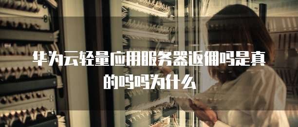 华为云轻量应用服务器返佣吗是真的吗吗为什么