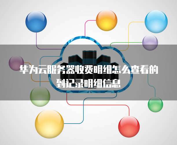 华为云服务器收费明细怎么查看的到记录明细信息