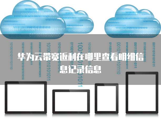 华为云带宽返利在哪里查看明细信息记录信息