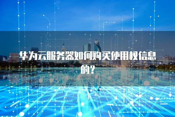 华为云服务器如何购买使用权信息的?