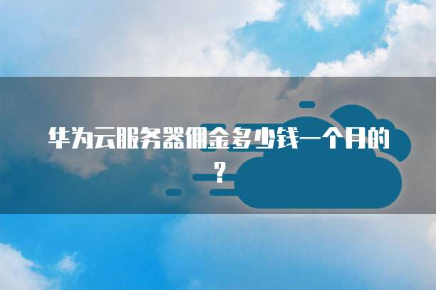 华为云服务器佣金多少钱一个月的?