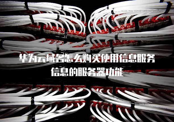华为云域名怎么购买使用信息服务信息的服务器功能