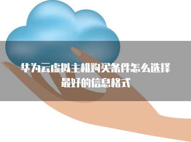 华为云虚拟主机购买条件怎么选择最好的信息格式