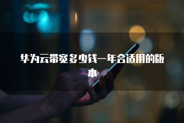 华为云带宽多少钱一年合适用的版本