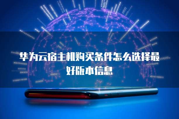 华为云宿主机购买条件怎么选择最好版本信息