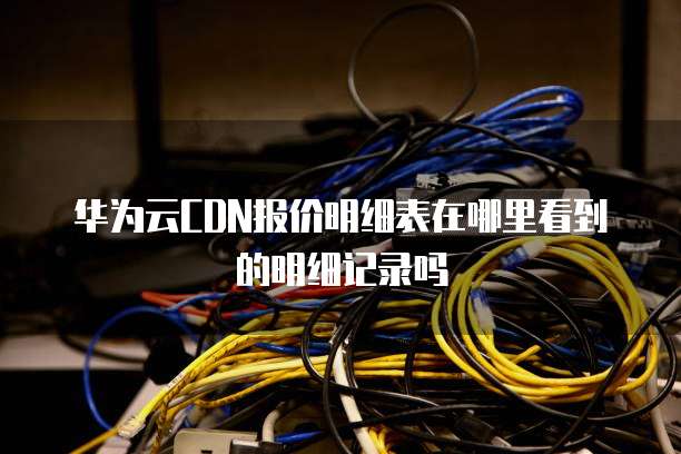 华为云CDN报价明细表在哪里看到的明细记录吗