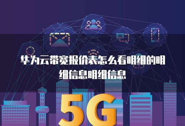 华为云带宽报价表怎么看明细的明细信息明细信息