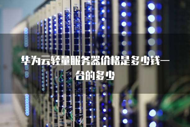 华为云轻量服务器价格是多少钱一台的多少