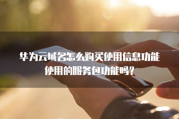华为云域名怎么购买使用信息功能使用的服务包功能吗？