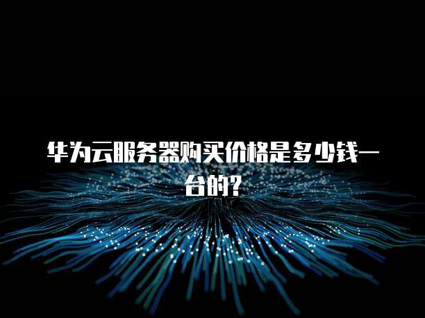 华为云服务器购买价格是多少钱一台的?