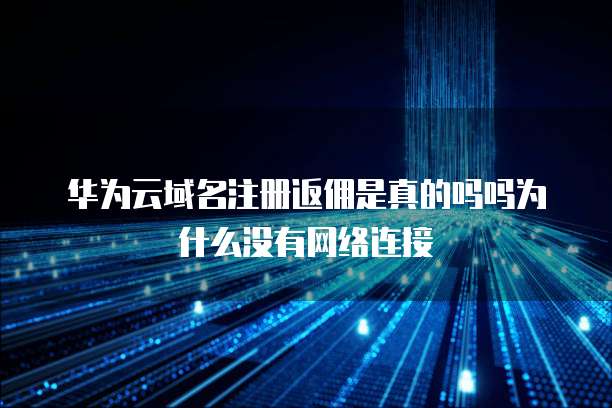华为云域名注册返佣是真的吗吗为什么没有网络连接