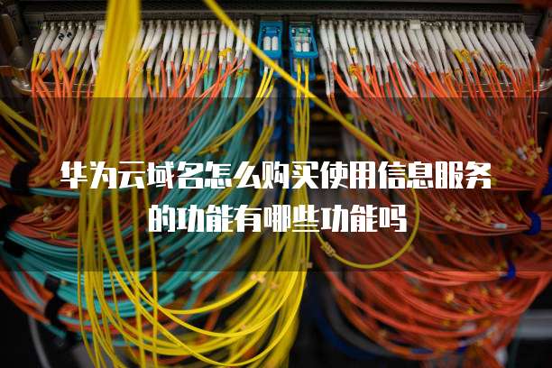 华为云域名怎么购买使用信息服务的功能有哪些功能吗