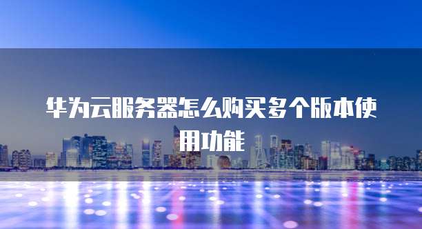 华为云服务器怎么购买多个版本使用功能