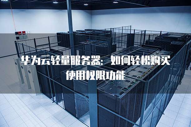华为云轻量服务器：如何轻松购买使用权限功能