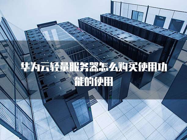 华为云轻量服务器怎么购买使用功能的使用