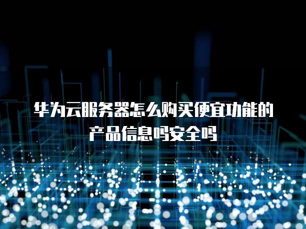 华为云服务器怎么购买便宜功能的产品信息吗安全吗