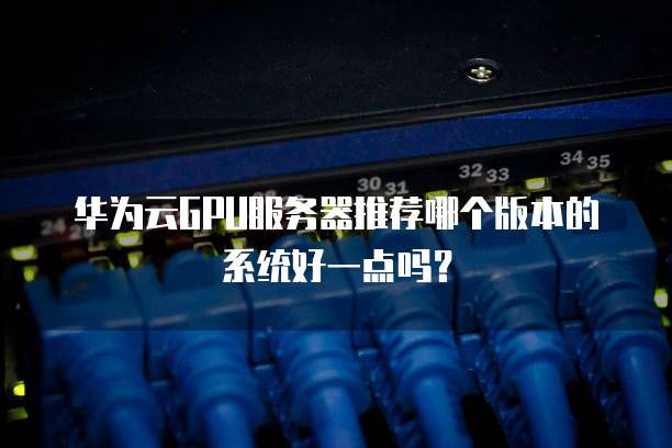 华为云GPU服务器推荐哪个版本的系统好一点吗?