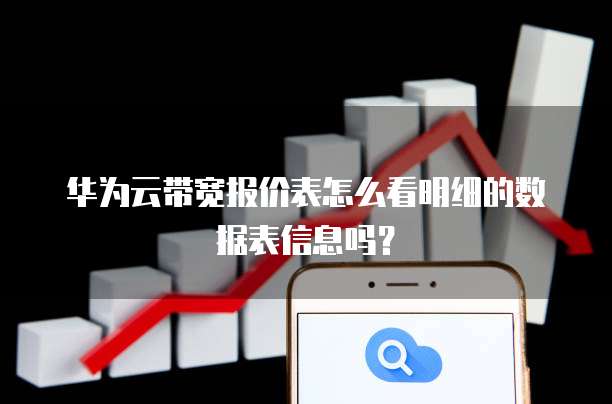 华为云带宽报价表怎么看明细的数据表信息吗?