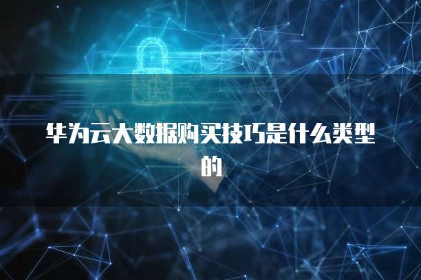 华为云大数据购买技巧是什么类型的