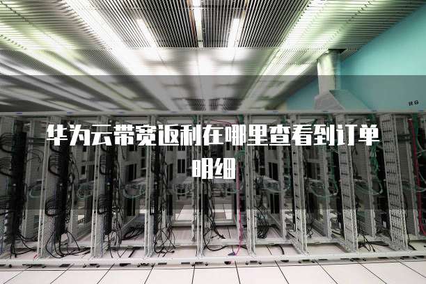 华为云带宽返利在哪里查看到订单明细