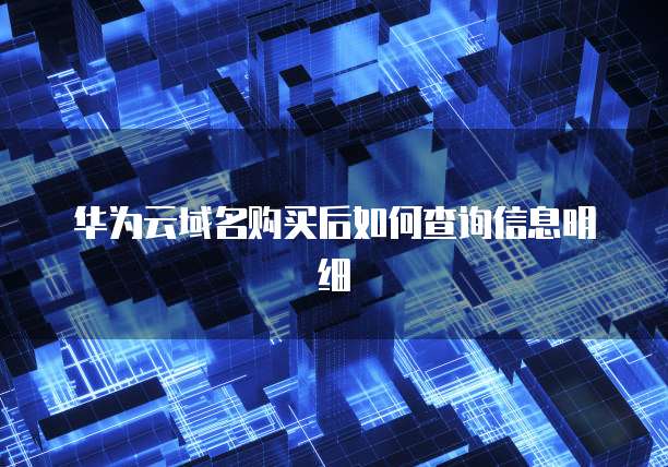 华为云域名购买后如何查询信息明细