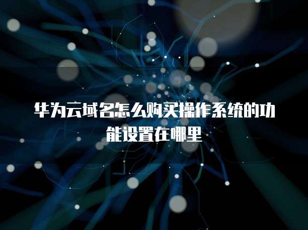 华为云域名怎么购买操作系统的功能设置在哪里