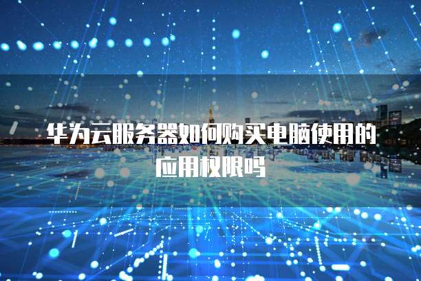华为云服务器如何购买电脑使用的应用权限吗