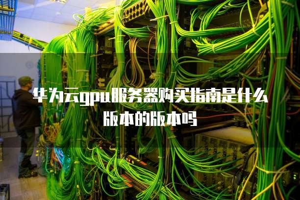 华为云gpu服务器购买指南是什么版本的版本吗