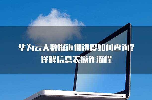 华为云大数据返佣进度如何查询?详解信息表操作流程
