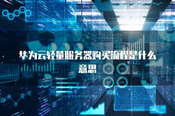 华为云轻量服务器购买流程是什么意思